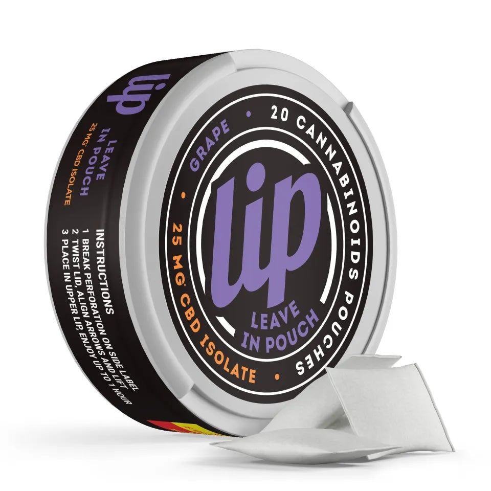 Lip 25mg CBD Isolate Dip Pouches - Grape