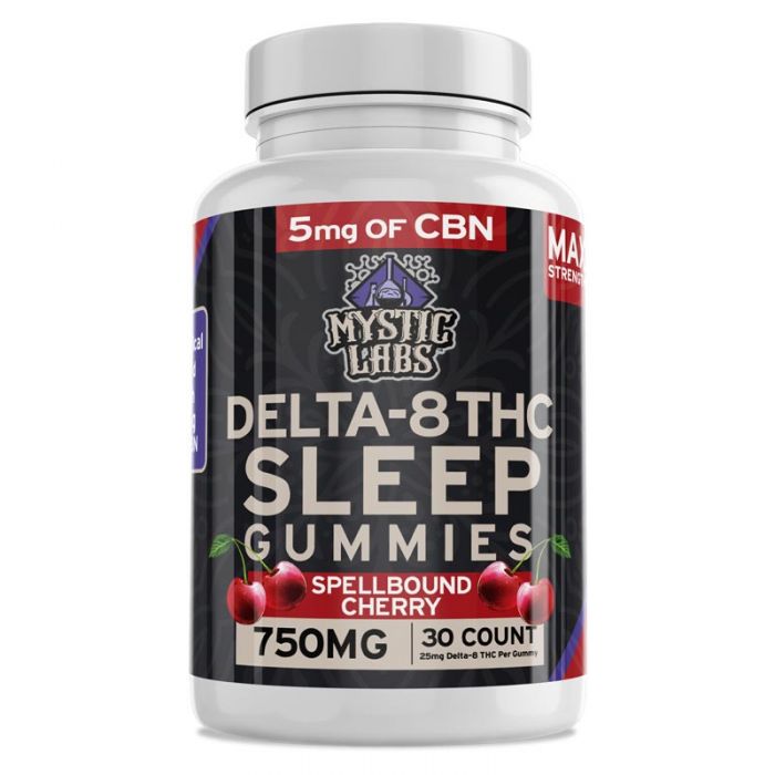 Mystic Labs 30ct Delta 8 Sleep Gummies 750mg Spellbound Cherry