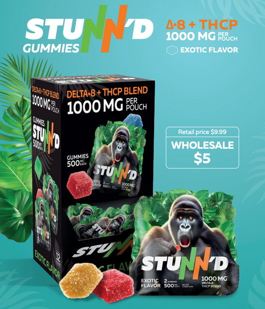 Stunn'd Gummies D8 + THCP 1000mg (Display Box 12 pouches)