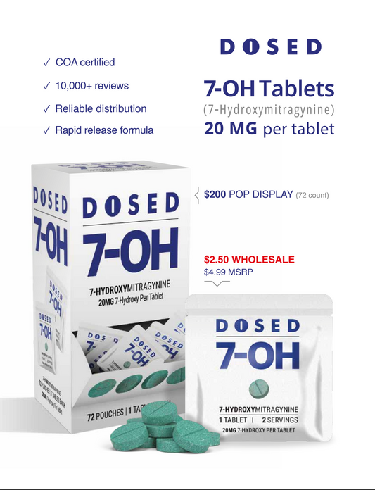 Dosed 20mg 7-Hydroxy Tablets Pop Box 72pcs