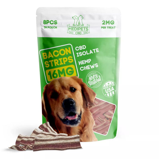 MediPets CBD Dog Treats Bacon Strips 16mg