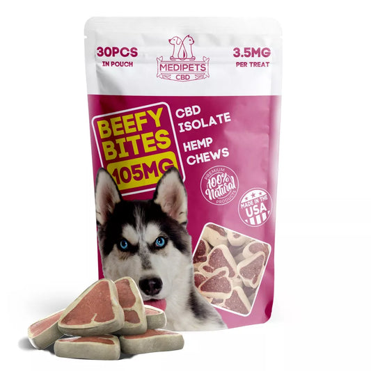 MediPets CBD Dog Treats Beefy Bites 105mg