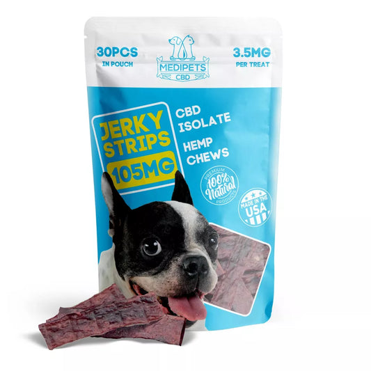 MediPets CBD Dog Treats Jerky Strips 105mg